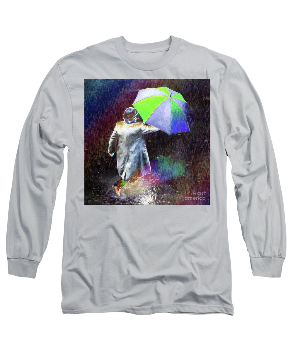 Joy Long Sleeve T-Shirt featuring the photograph The Sheer Joy of Puddles by LemonArt Photography