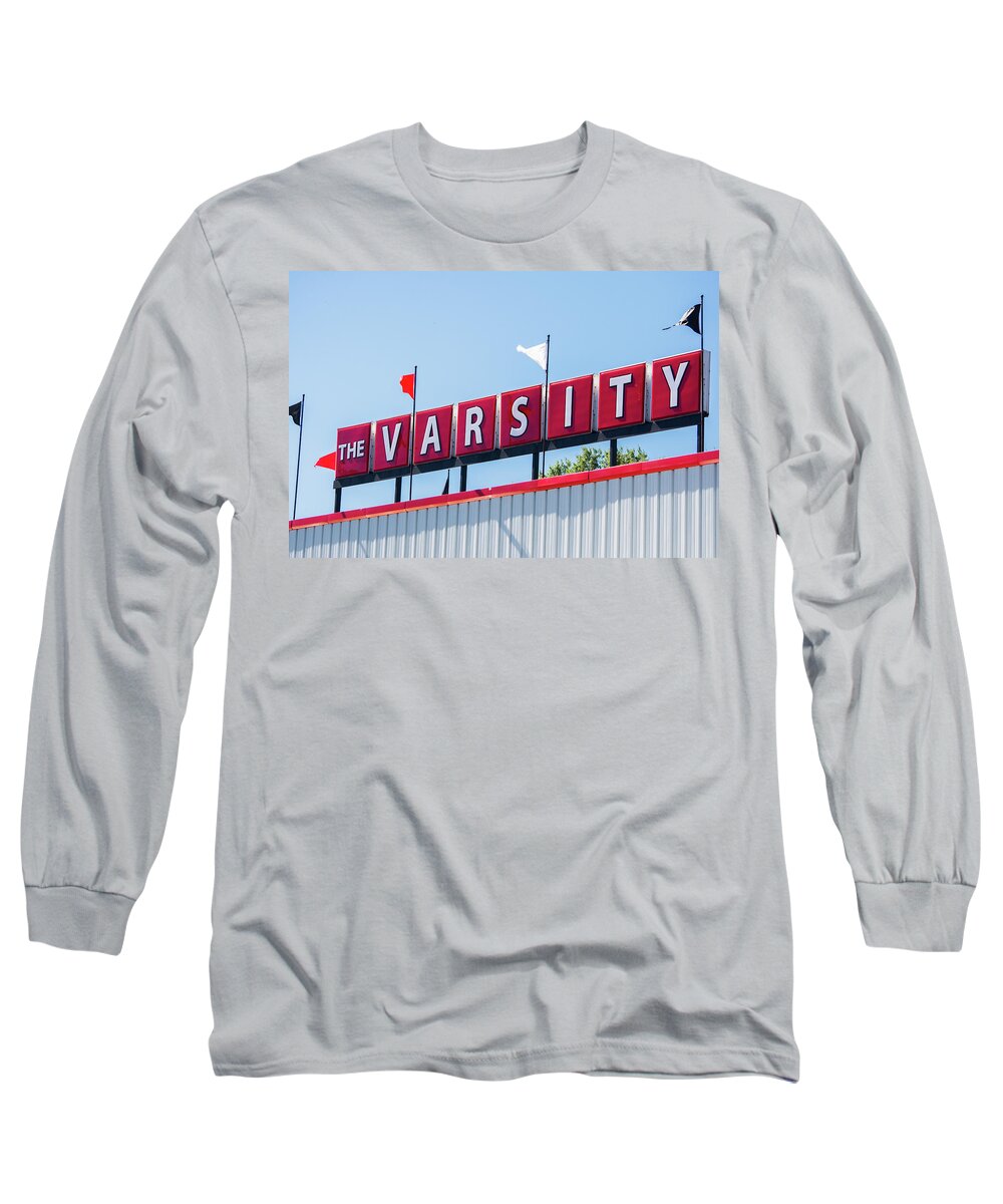 The Varsity Long Sleeve T-Shirt featuring the photograph The Varsity Sign by Parker Cunningham