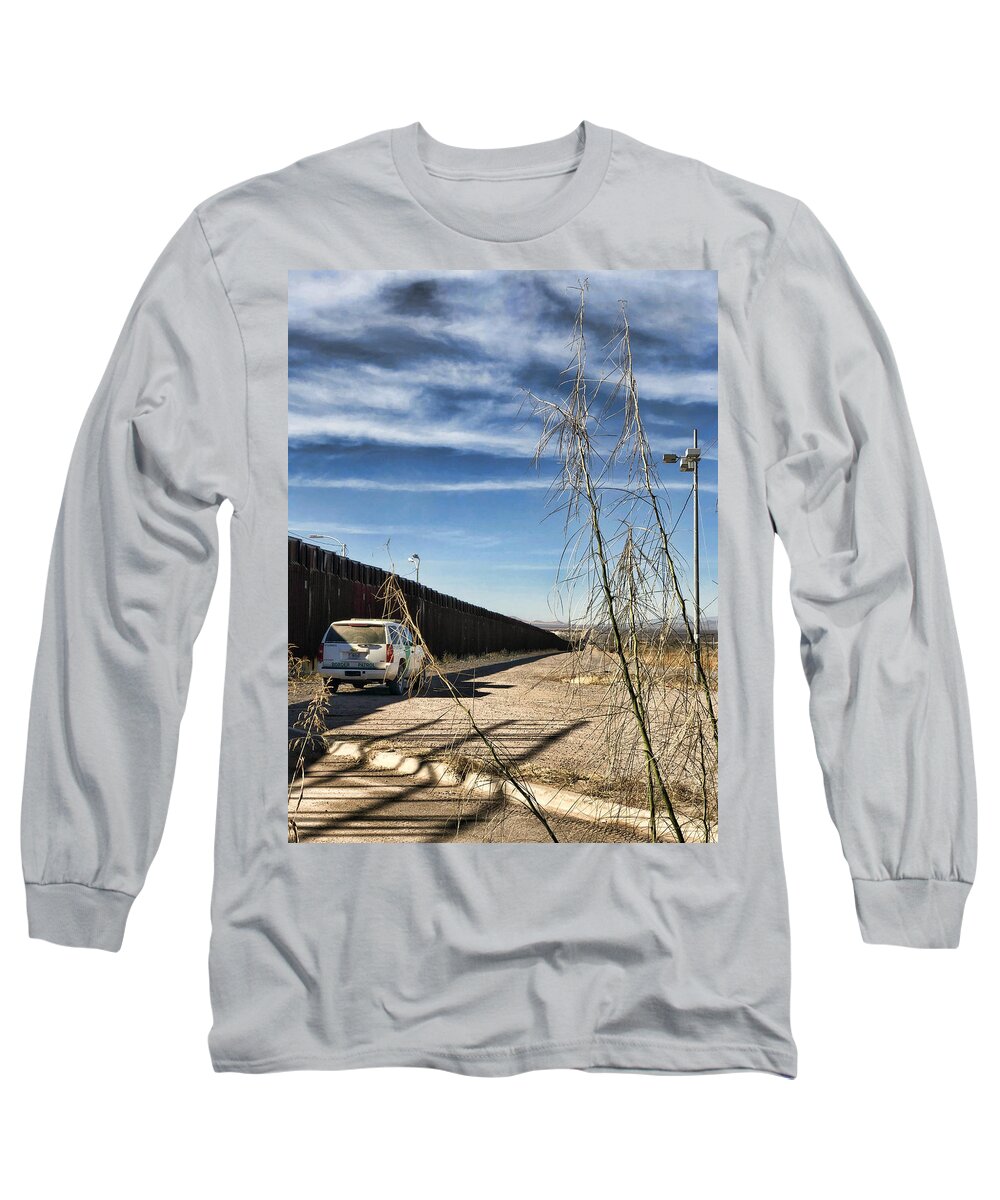 Us-mexico Border Wall Long Sleeve T-Shirt featuring the photograph The Wall by Tatiana Travelways