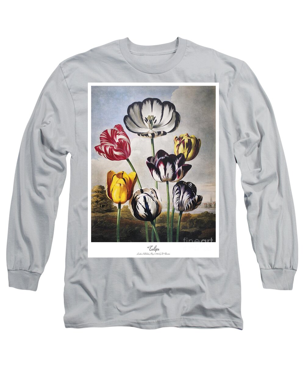 1798 Long Sleeve T-Shirt featuring the painting Tulips by Philip Reinagle