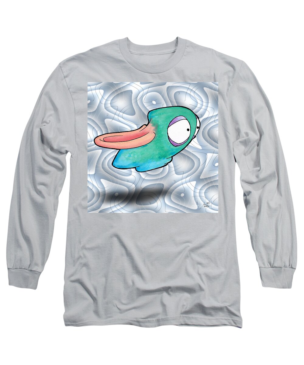 Art Long Sleeve T-Shirt featuring the digital art Tibby by Uncle J's Monsters