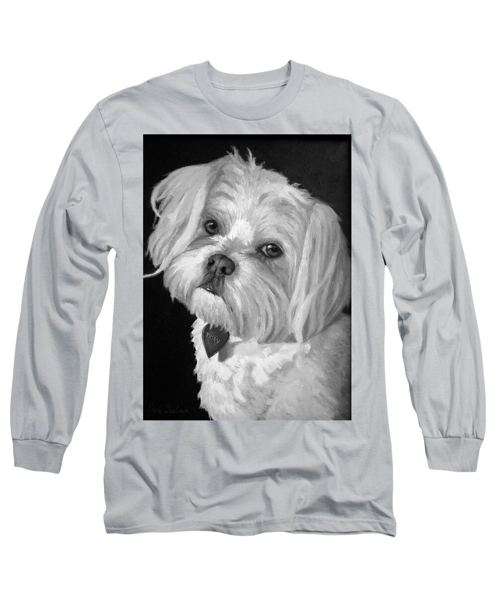 Dogs Long Sleeve T-Shirt featuring the painting Toby by Portraits By NC