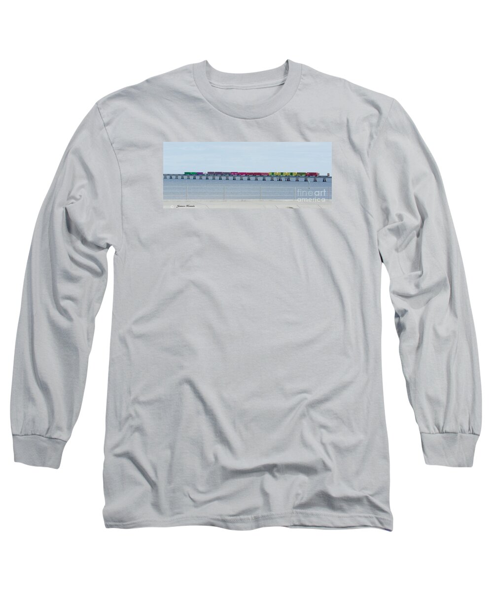 Train Long Sleeve T-Shirt featuring the photograph Train Bridge by Metaphor Photo