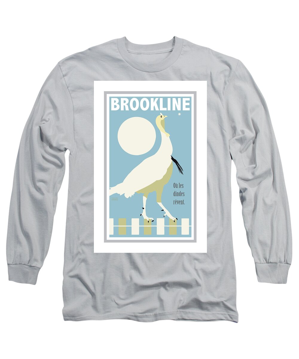 Brookline Turkeys Long Sleeve T-Shirt featuring the digital art Where Turkeys Dream by Caroline Barnes