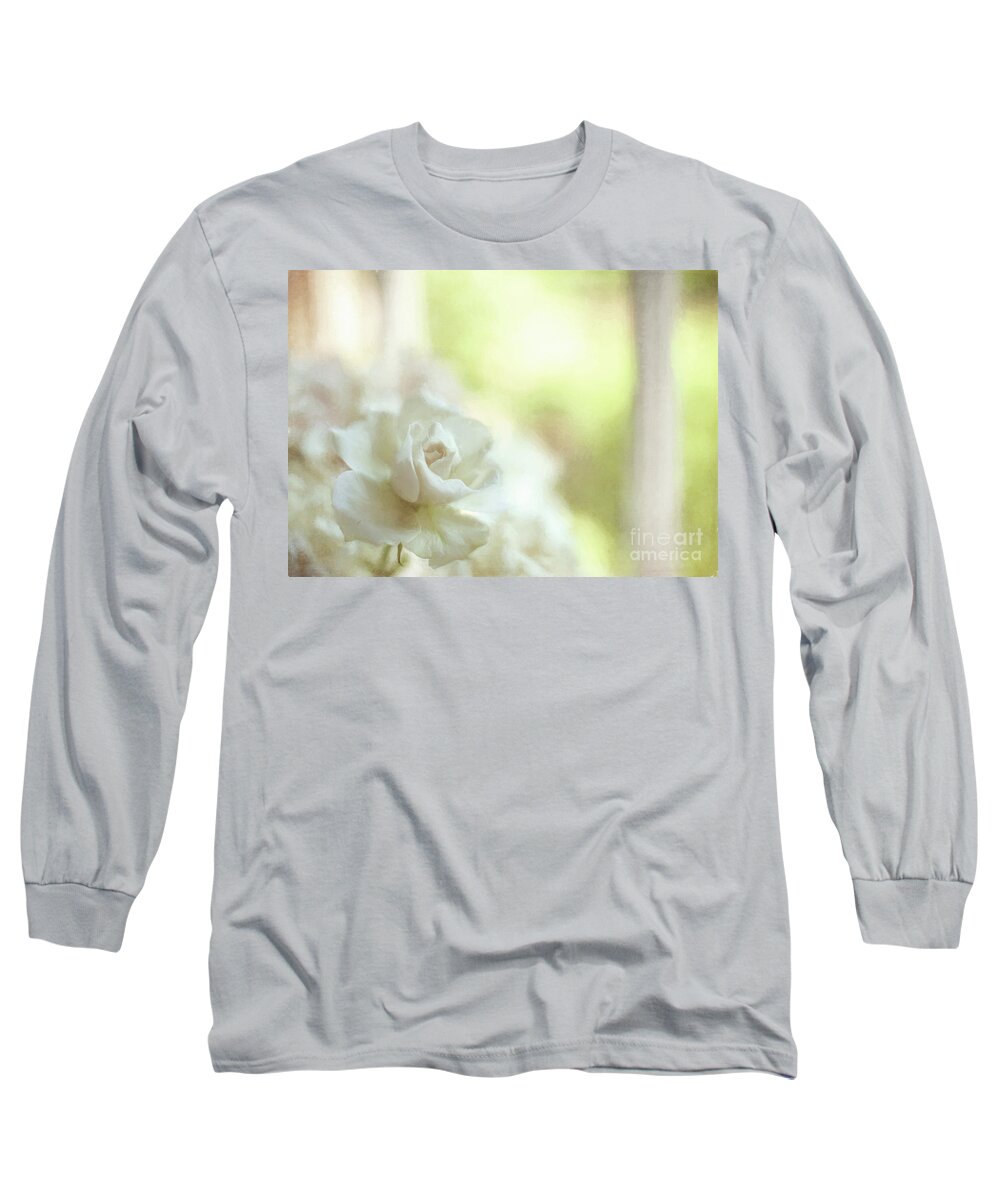 Florals Long Sleeve T-Shirt featuring the photograph White Rose by Michael James