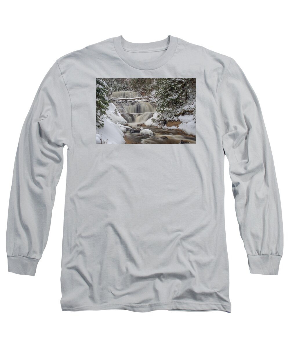 Sable Falls Long Sleeve T-Shirt featuring the photograph Winter at Sable Falls by Gary McCormick