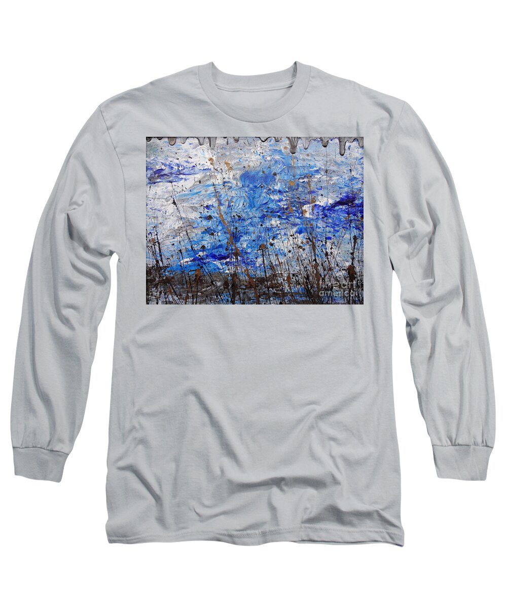 Winter Crisp Long Sleeve T-Shirt featuring the painting Winter Crisp by Jacqueline Athmann