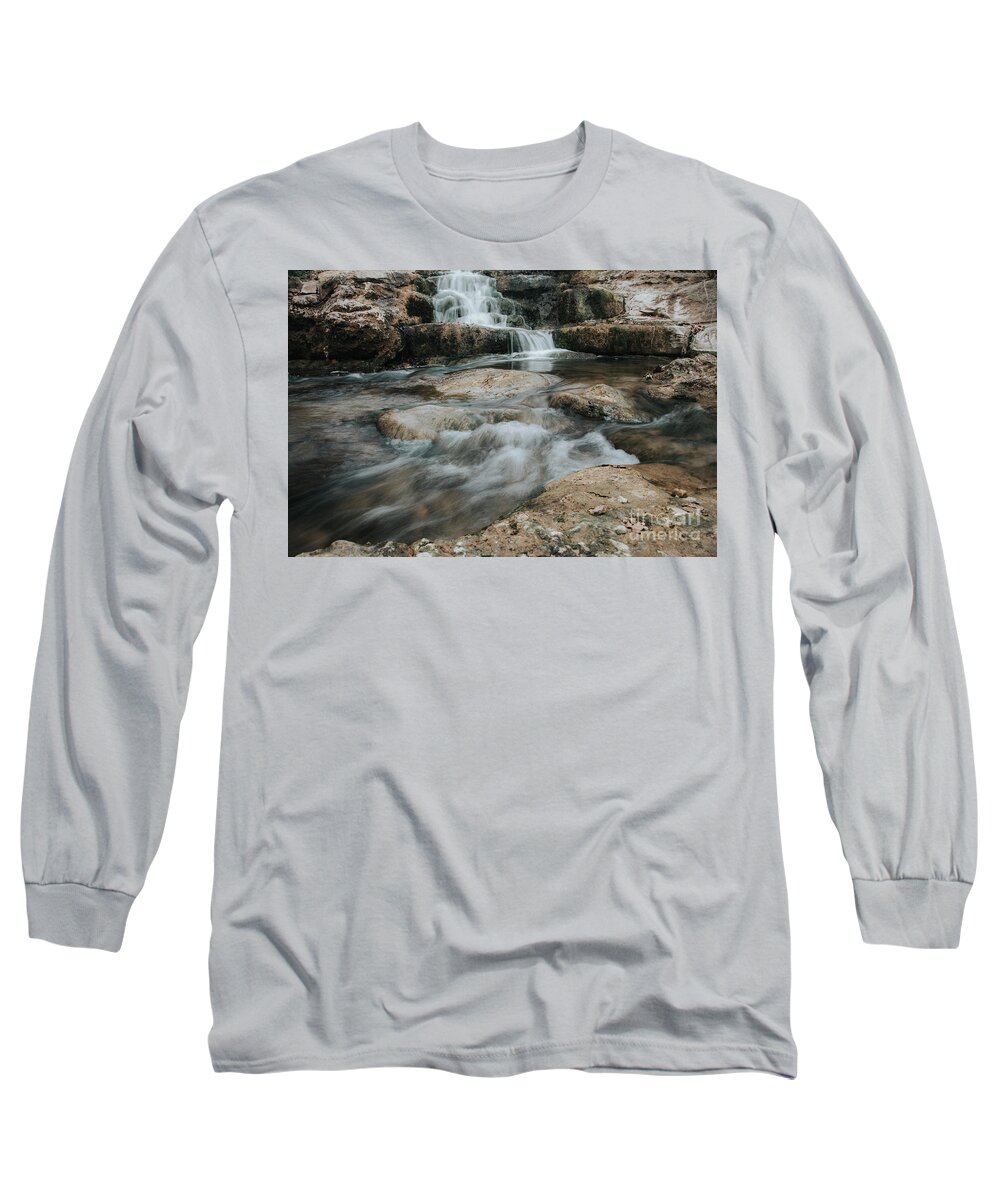 Waterfall Long Sleeve T-Shirt featuring the photograph Winter inthe Falls by Iris Greenwell