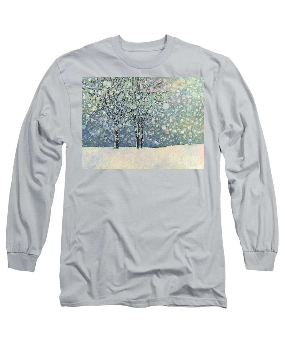 Snow Long Sleeve T-Shirt featuring the painting Winter Sonnet by Hailey E Herrera