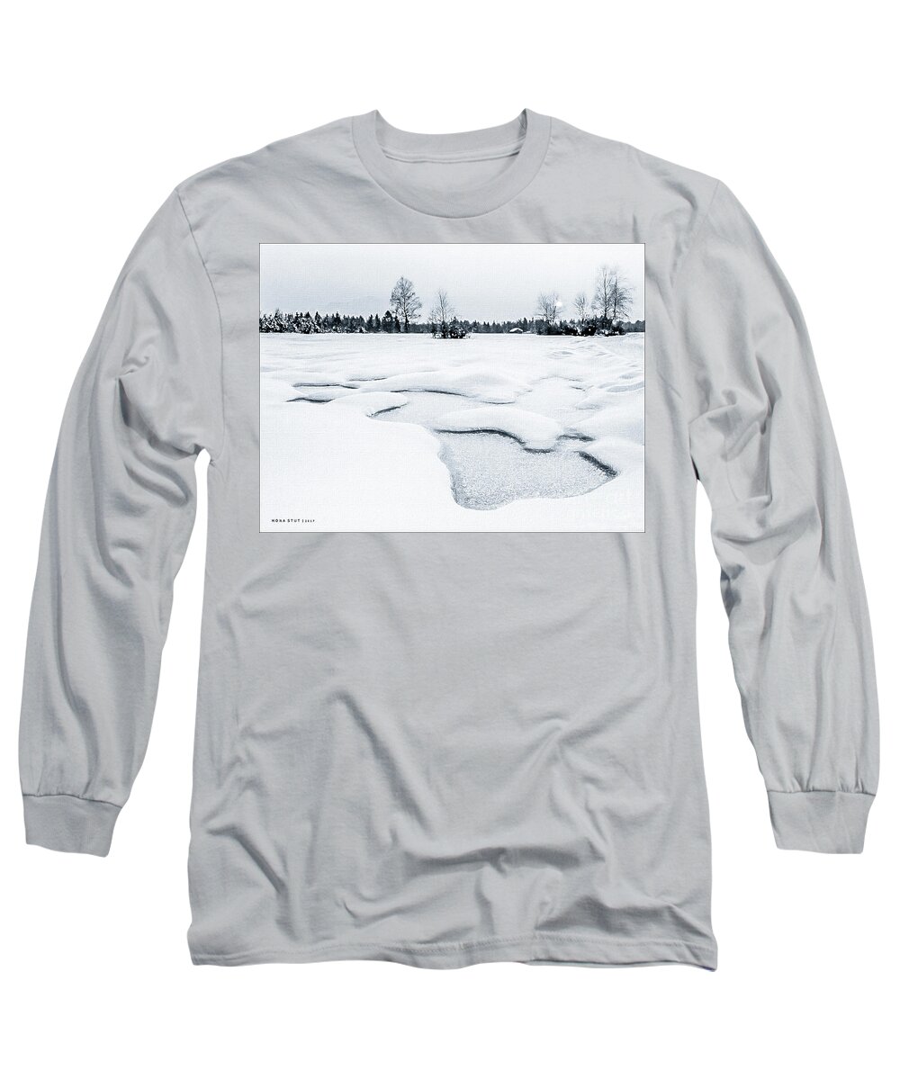 Mona Stut Long Sleeve T-Shirt featuring the photograph Winter Wonderland BW by Mona Stut