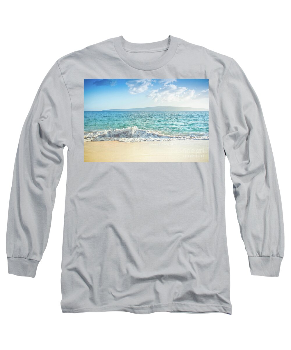 Big Beach Long Sleeve T-Shirt featuring the photograph Oneloa Big Beach Makena Maui Hawaii #2 by Sharon Mau