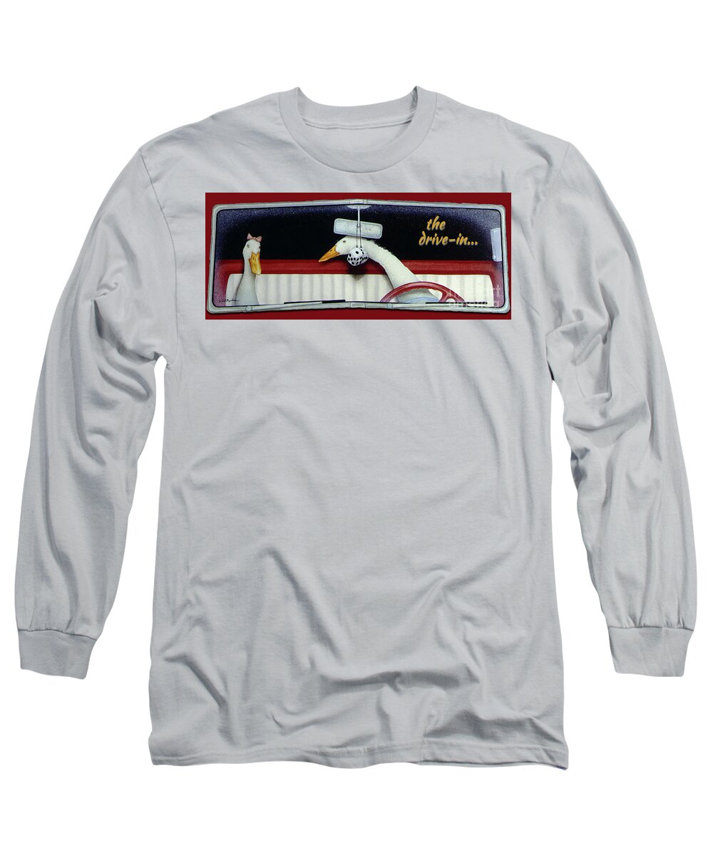 Will Bullas Long Sleeve T-Shirt featuring the painting The Drive-in... #1 by Will Bullas