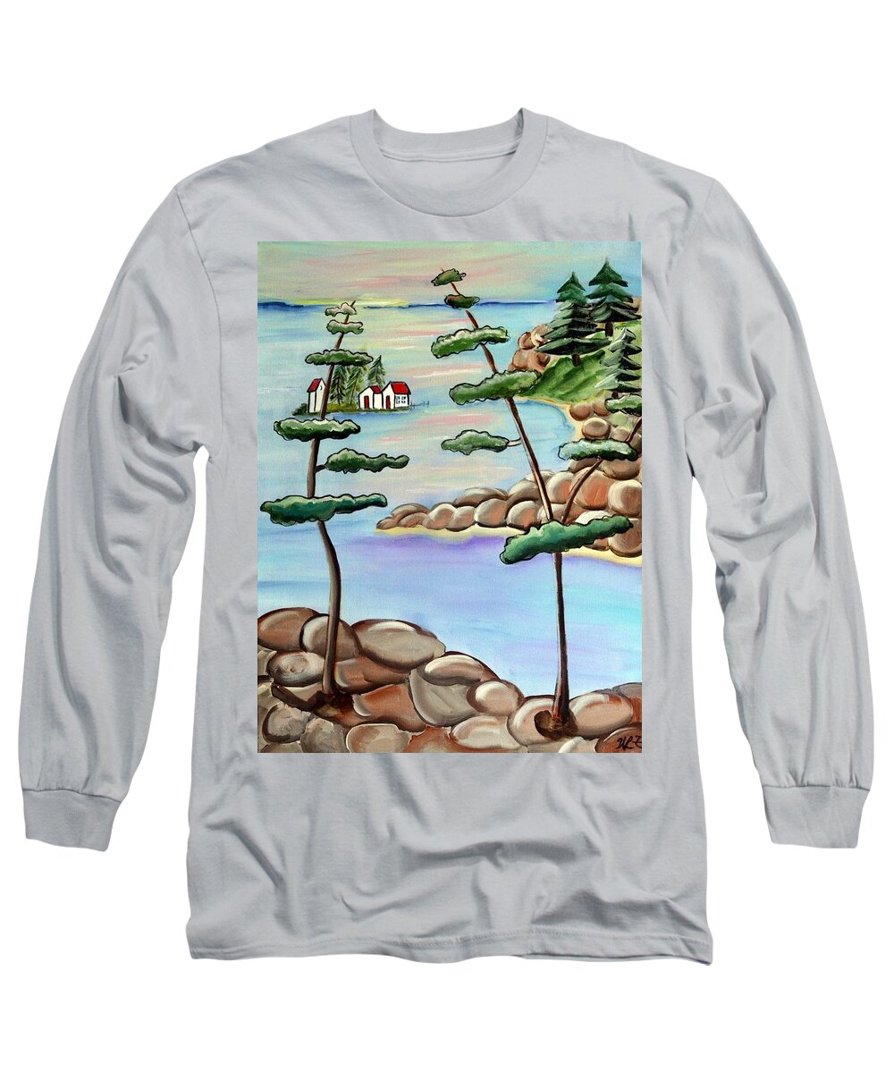 Abstracted Long Sleeve T-Shirt featuring the painting A Canadian Sunrise by Heather Lovat-Fraser