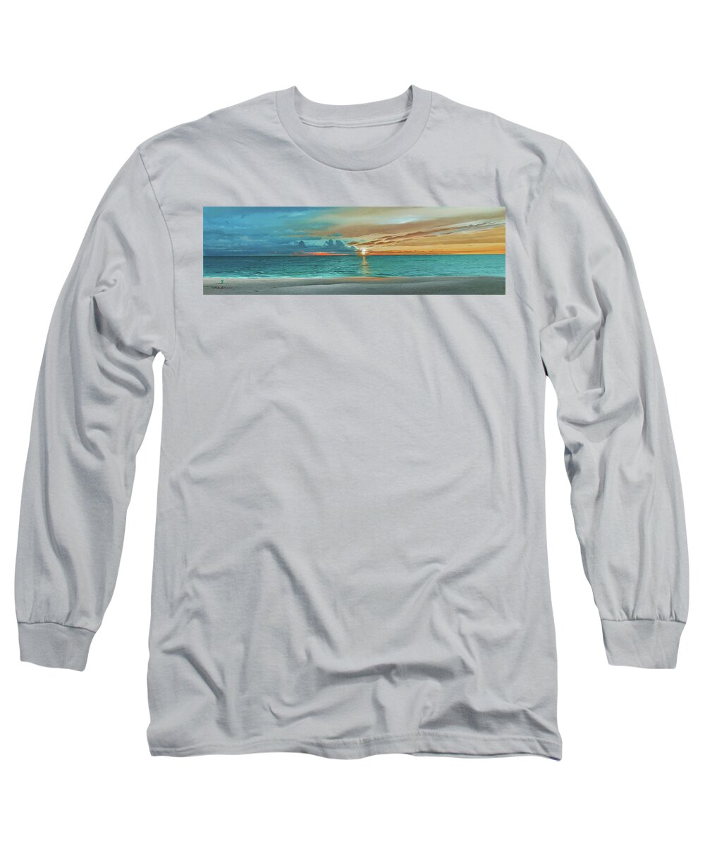 Anna Maria Island Beach Long Sleeve T-Shirt featuring the painting Anna Maria Island Beach by Mike Brown
