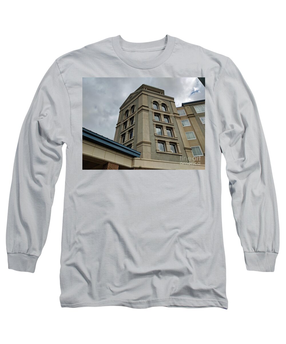 Architecture Long Sleeve T-Shirt featuring the photograph Architecture in the Clouds by Roberta Byram