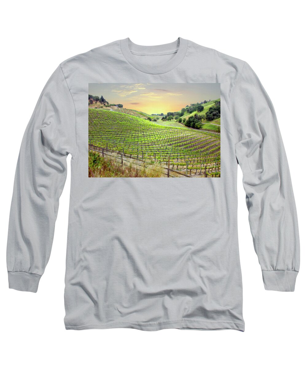 Ballard Long Sleeve T-Shirt featuring the photograph Ballard Canyon Vineyard II by Sharon Foster