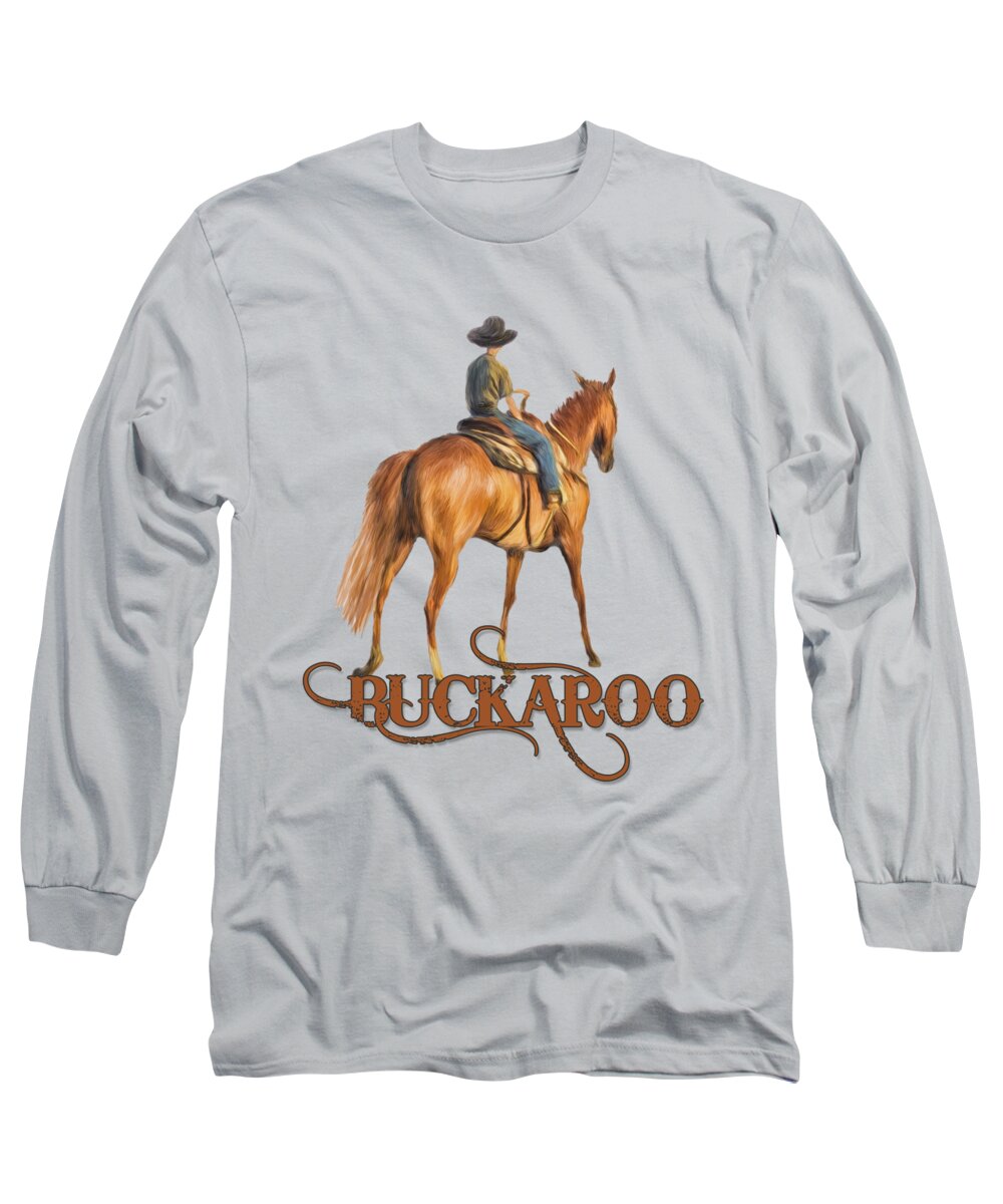 Buckaroo Long Sleeve T-Shirt featuring the digital art Buckaroo by Doreen Erhardt