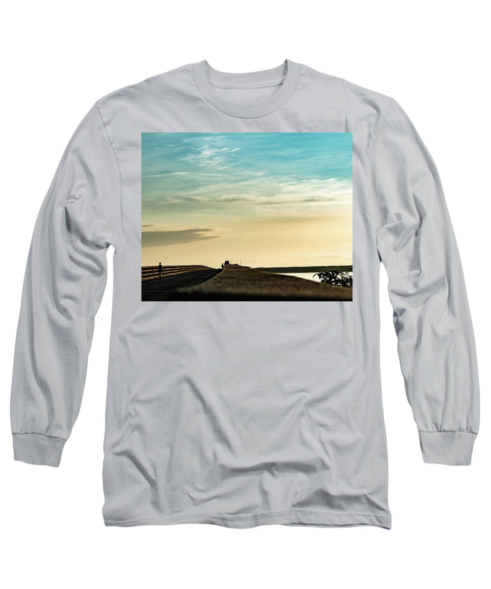 Fishing Long Sleeve T-Shirt featuring the photograph Catching the sun by William Bretton