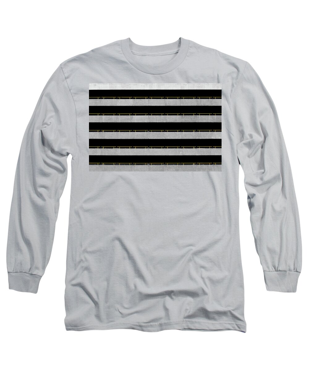 Urban Long Sleeve T-Shirt featuring the photograph City Car Park Grids 2 by Stuart Allen