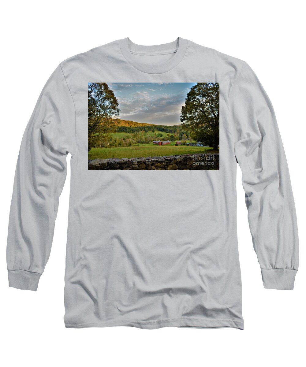 Landscape Long Sleeve T-Shirt featuring the photograph Connecticut Farm Meadows by Dani McEvoy