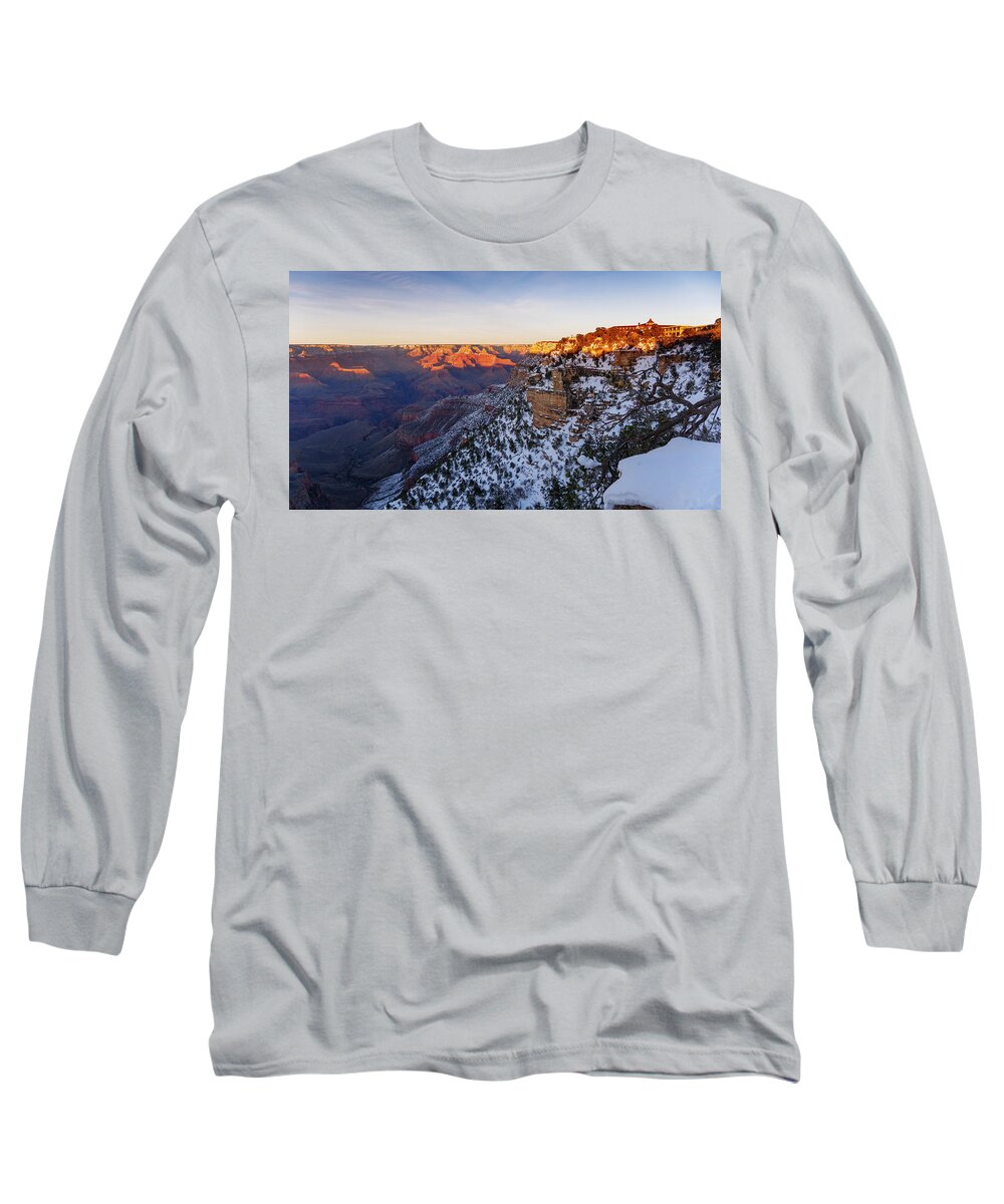 American Southwest Long Sleeve T-Shirt featuring the photograph El Tovar Panorama by Todd Bannor