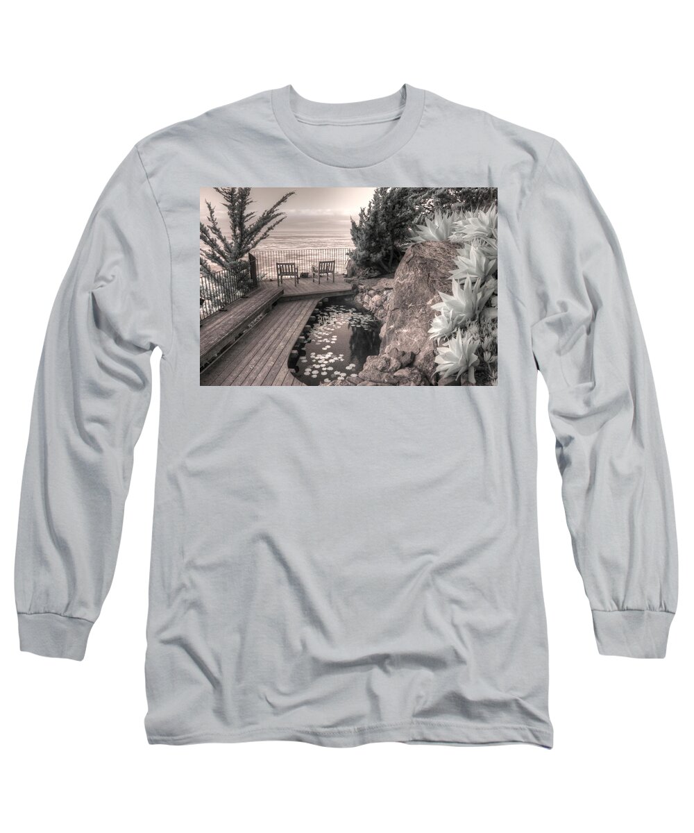 Esalen Long Sleeve T-Shirt featuring the photograph Esalen Institute mediation big sur california infrared by Jane Linders