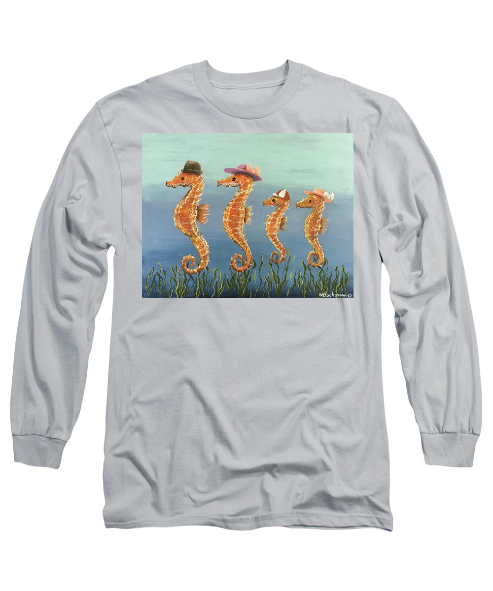 Family Outing Long Sleeve T-Shirt featuring the painting Family Outing by Winton Bochanowicz