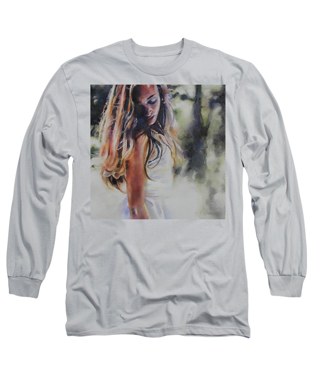 Watercolor Long Sleeve T-Shirt featuring the painting Find My Way by Tracy Male