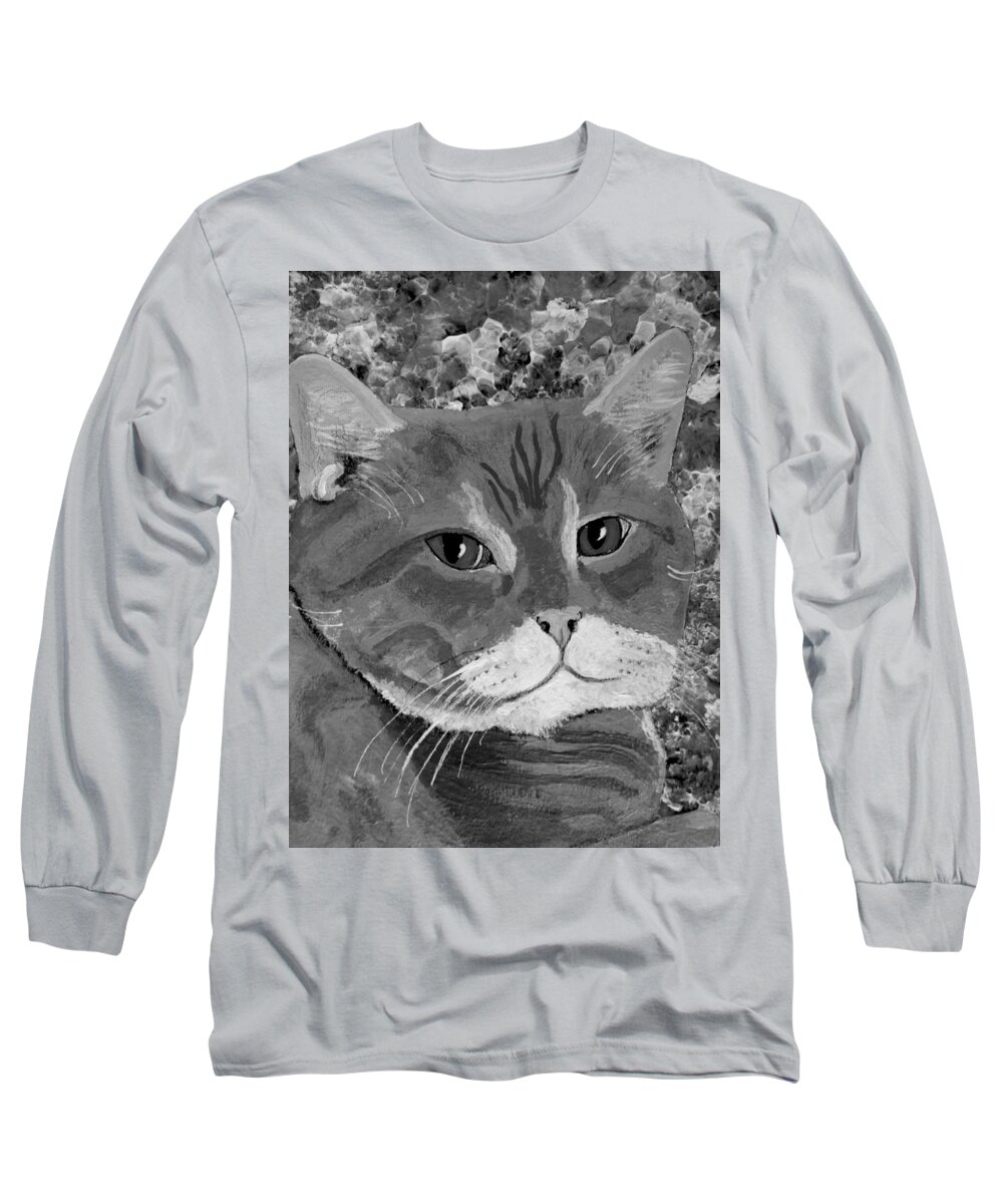 Cats Long Sleeve T-Shirt featuring the painting Nice Kitty by Pj LockhArt