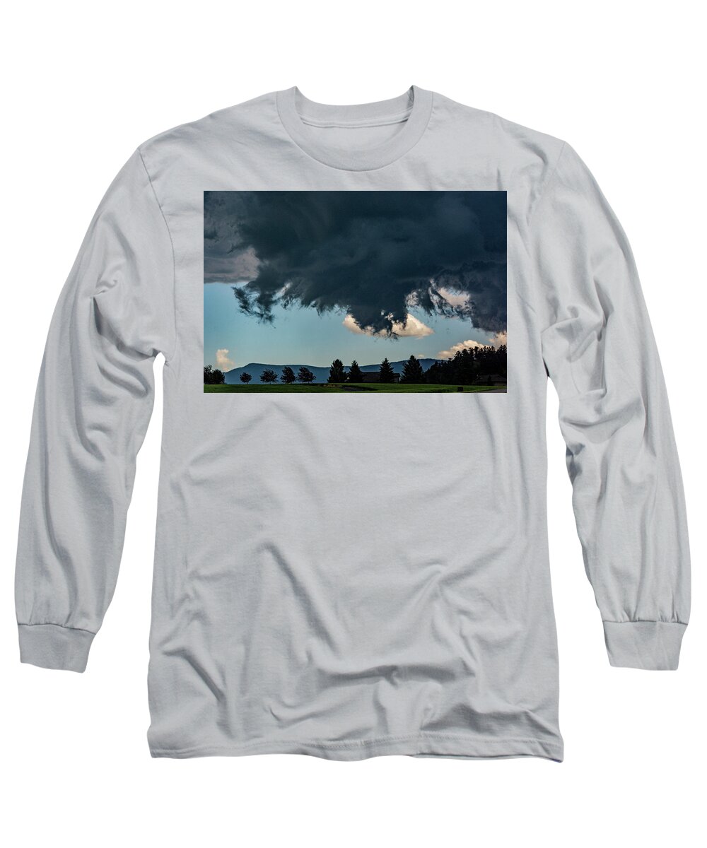 Storm Long Sleeve T-Shirt featuring the photograph High Base Thunderstorm by Douglas Wielfaert