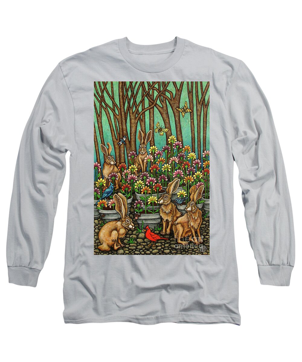 Hare Long Sleeve T-Shirt featuring the painting Holding Court by Amy E Fraser