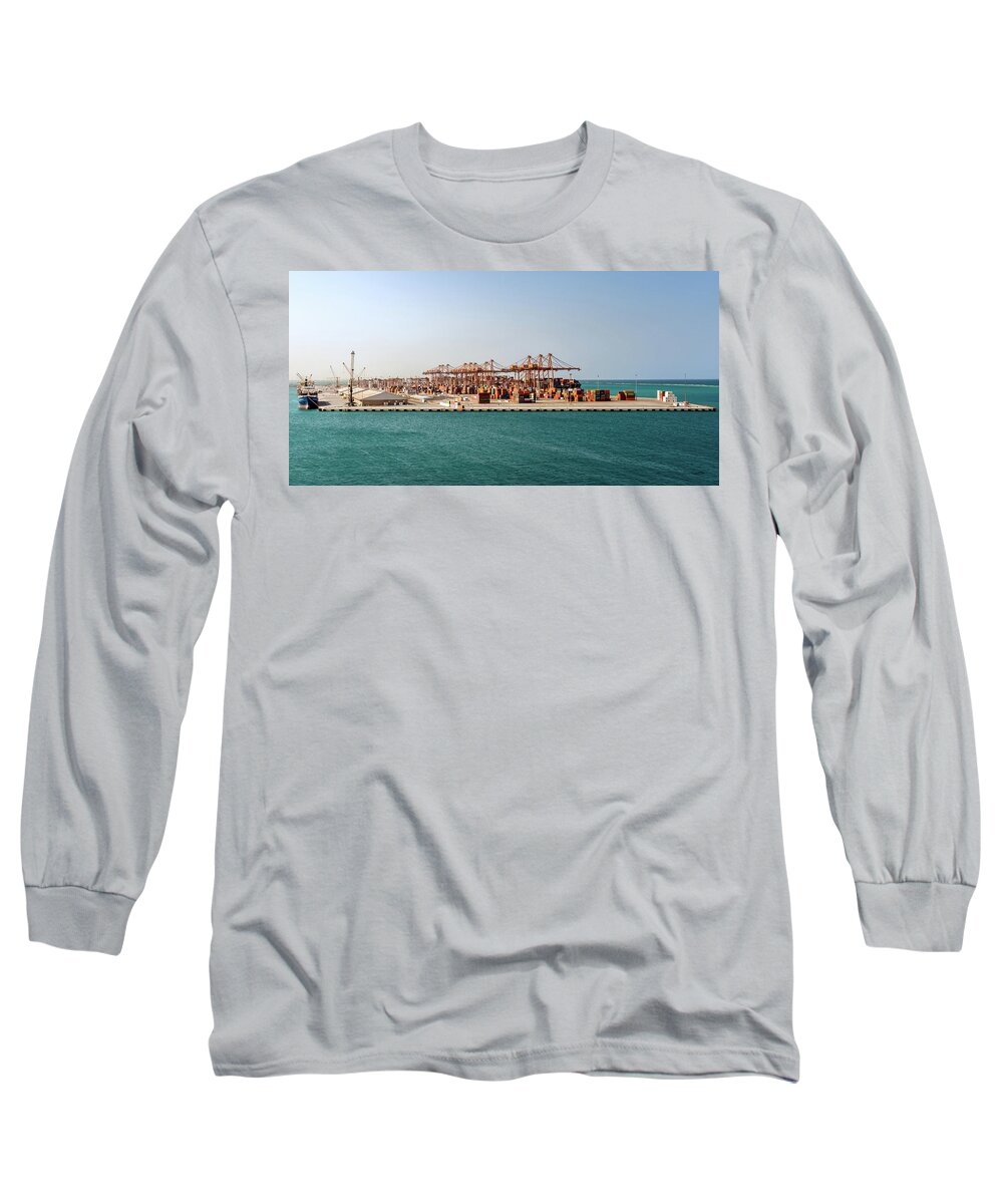 Seaport Long Sleeve T-Shirt featuring the photograph Jeddah Seaport by William Dickman