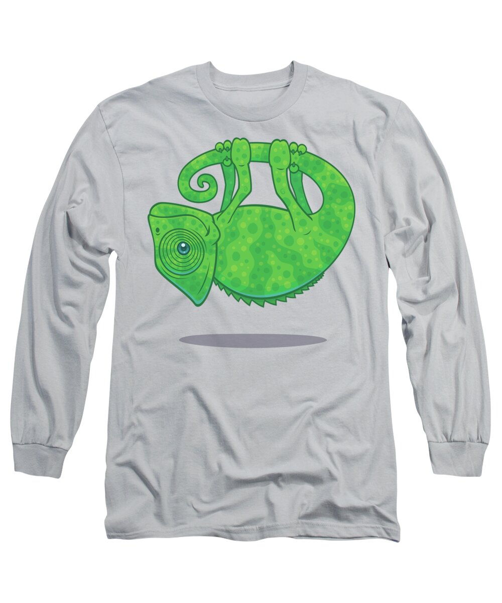Chameleon Long Sleeve T-Shirt featuring the digital art Magical Chameleon by John Schwegel