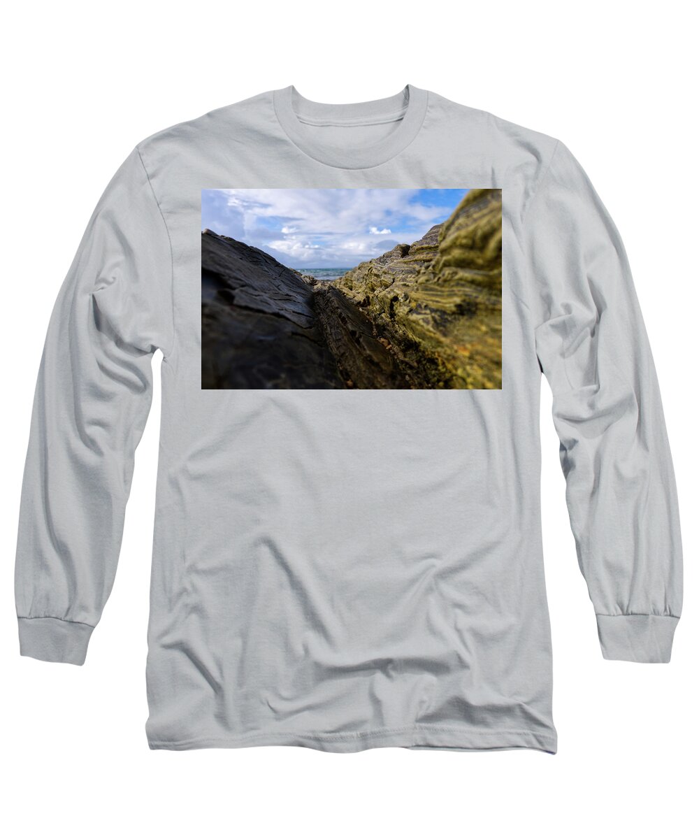 Macro Long Sleeve T-Shirt featuring the photograph Micro Ravine by Eric Hafner