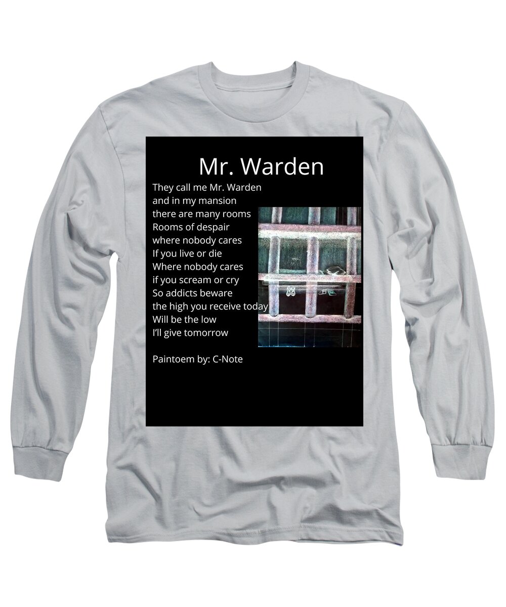 Black Art Long Sleeve T-Shirt featuring the digital art Mr. Warden Paintoem by Donald C-Note Hooker