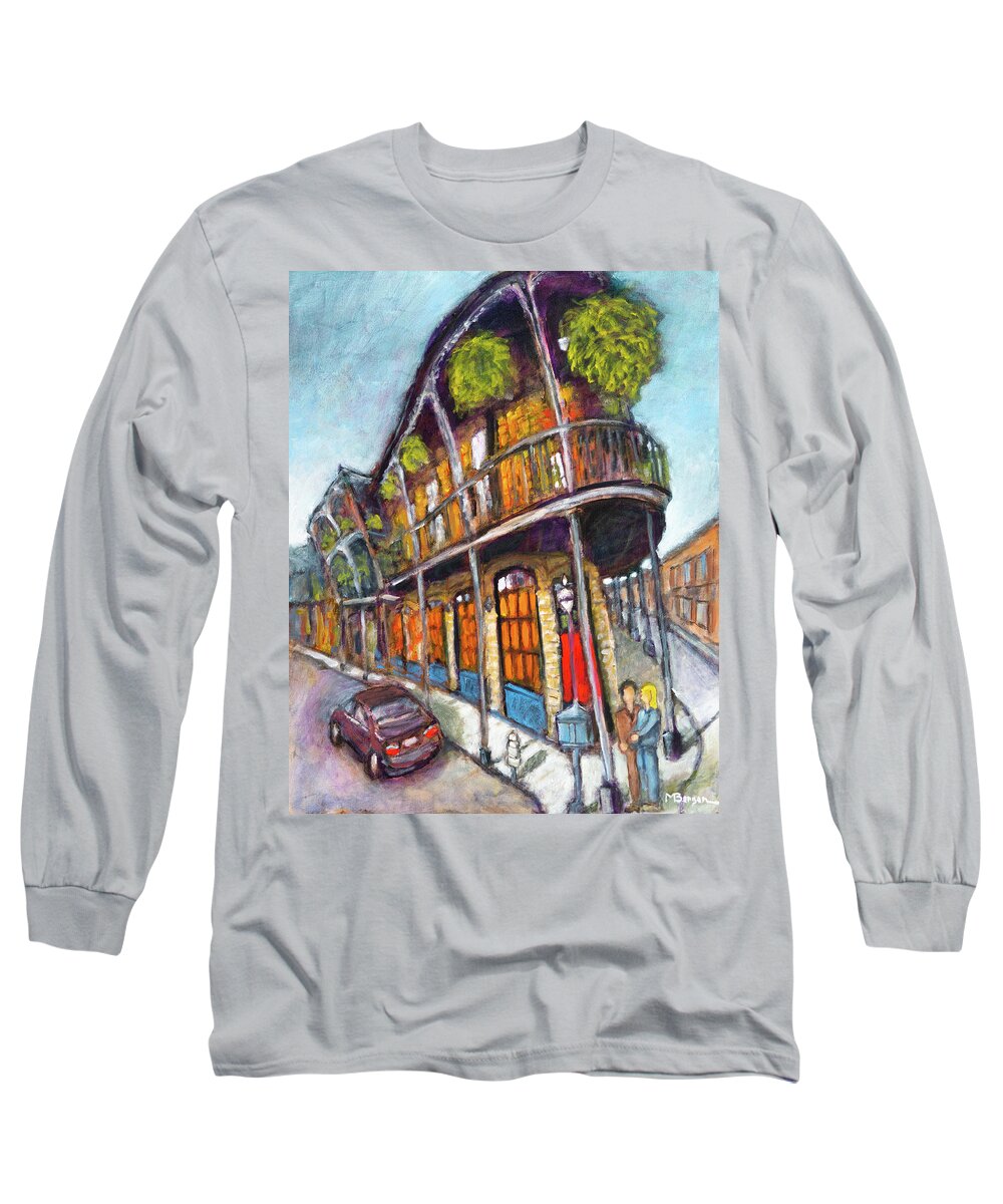 New Orleans Long Sleeve T-Shirt featuring the painting New Orleans, Royal Ave by Mike Bergen