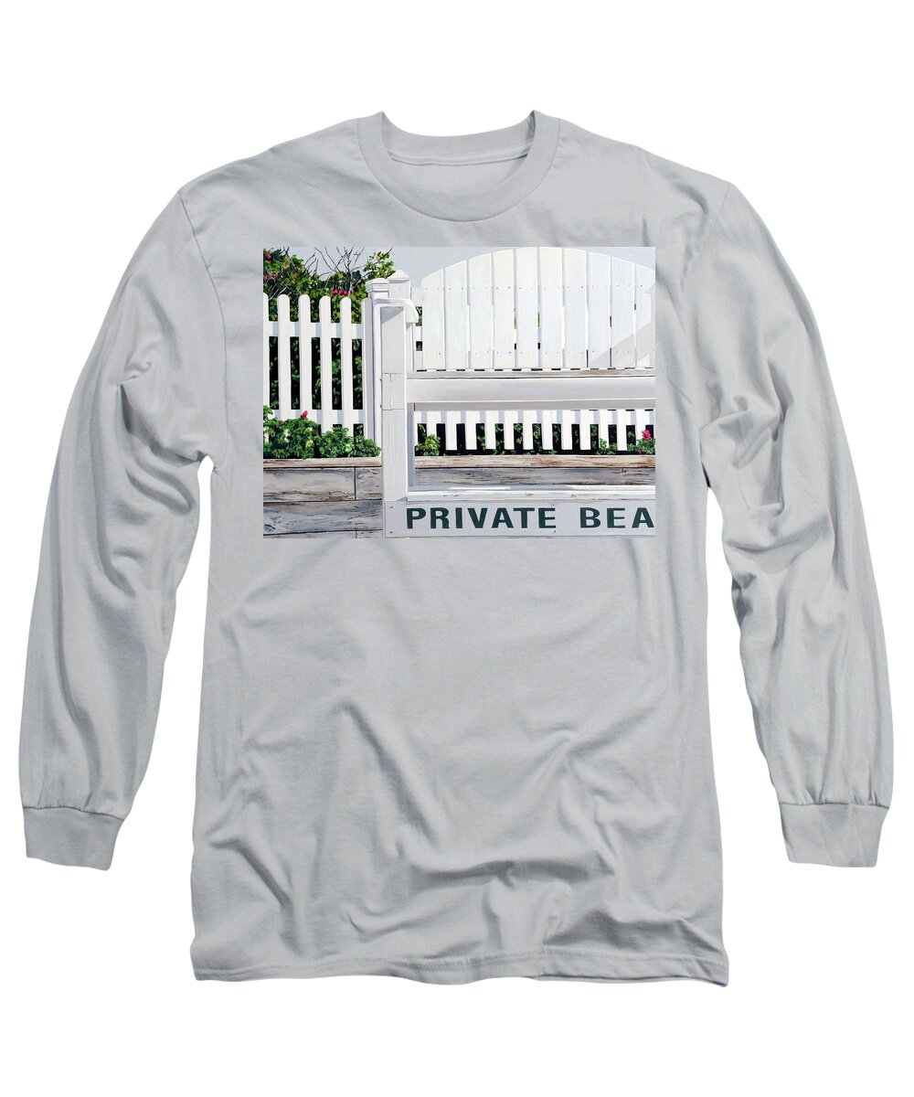 Maine Long Sleeve T-Shirt featuring the painting No Lifeguard on Duty by Craig Morris