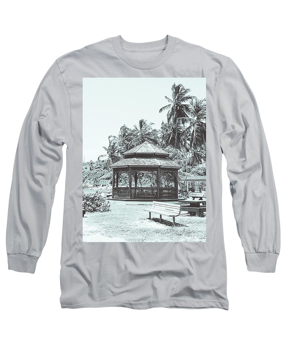 Pagoda Long Sleeve T-Shirt featuring the photograph Pagoda on the Sea by Climate Change VI - Sales
