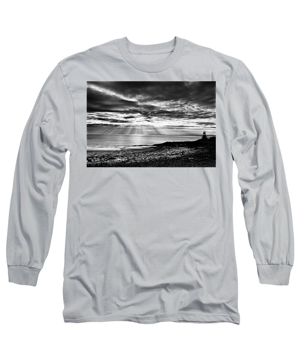 Sea Scapes Long Sleeve T-Shirt featuring the photograph Portishead Lighthouse by Mark Egerton