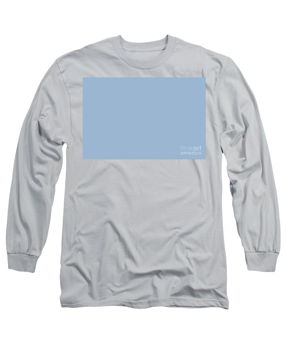 Pastel Long Sleeve T-Shirt featuring the digital art Sherwin Williams Trending Colors of 2019 Celestial Pastel Blue SW 6808 Solid Color by PIPA Fine Art - Simply Solid