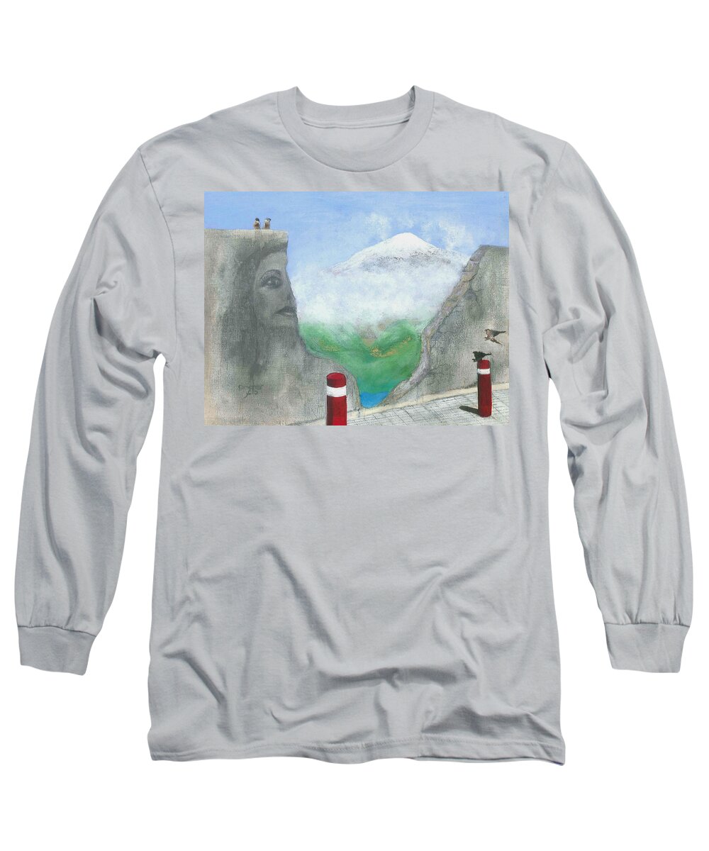 Lebanon Long Sleeve T-Shirt featuring the painting Songbirds of an Arab Spring by Joe Dagher
