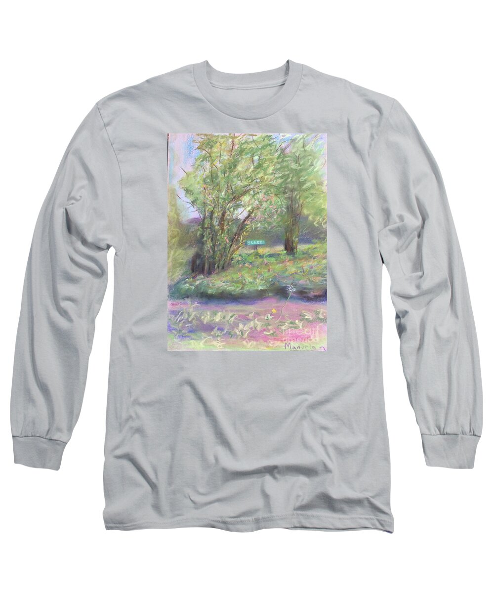 Pastel Long Sleeve T-Shirt featuring the pastel Spring by Manuela Woolsey