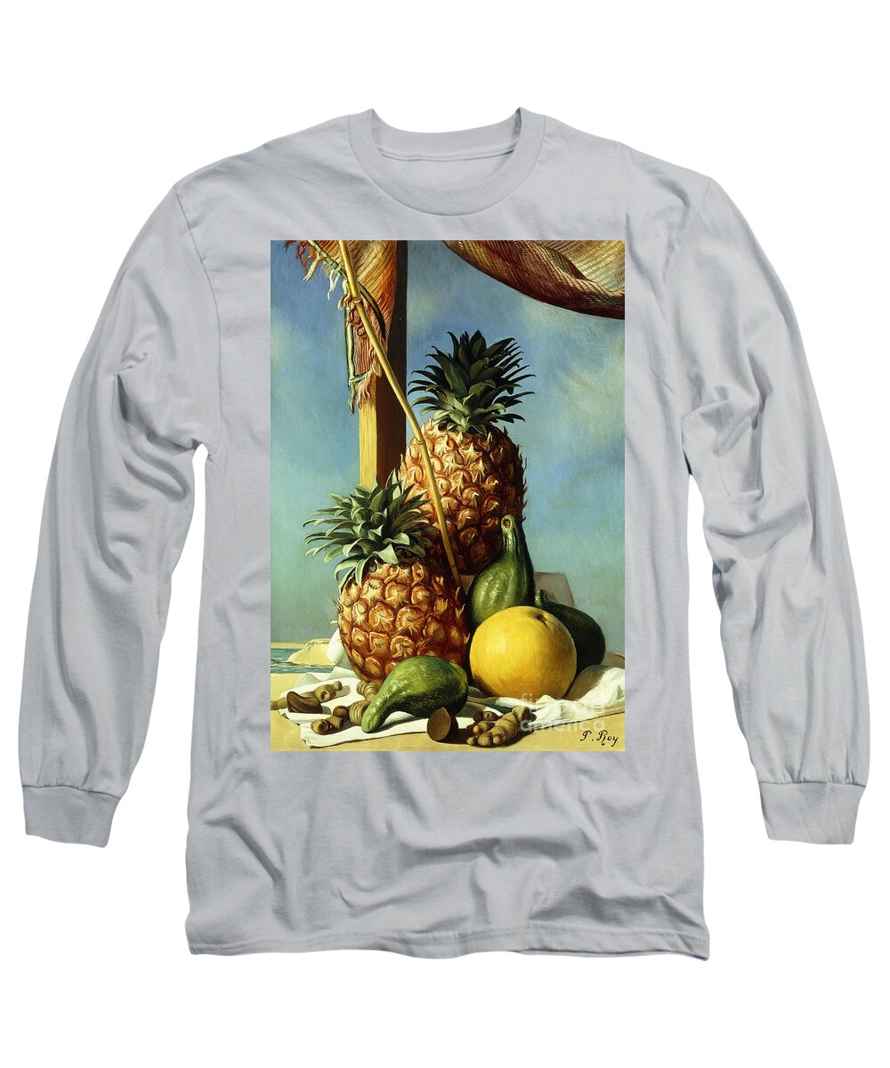 Fruit Long Sleeve T-Shirt featuring the painting Still-life With Pineapples; Nature Morte Avec Ananas by Pierre Roy