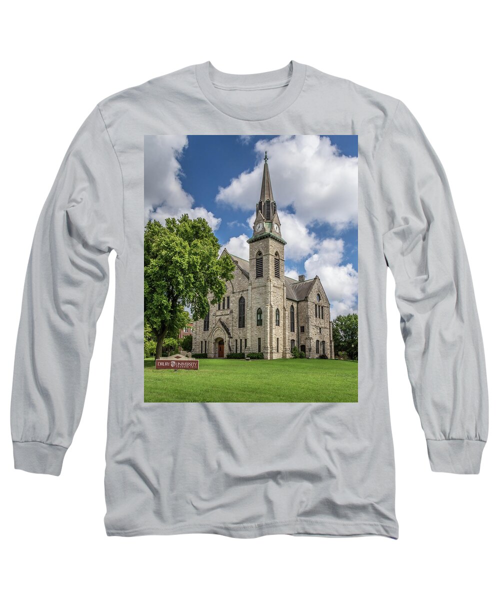 Stone Long Sleeve T-Shirt featuring the photograph Stone Chapel in Summer by Allin Sorenson