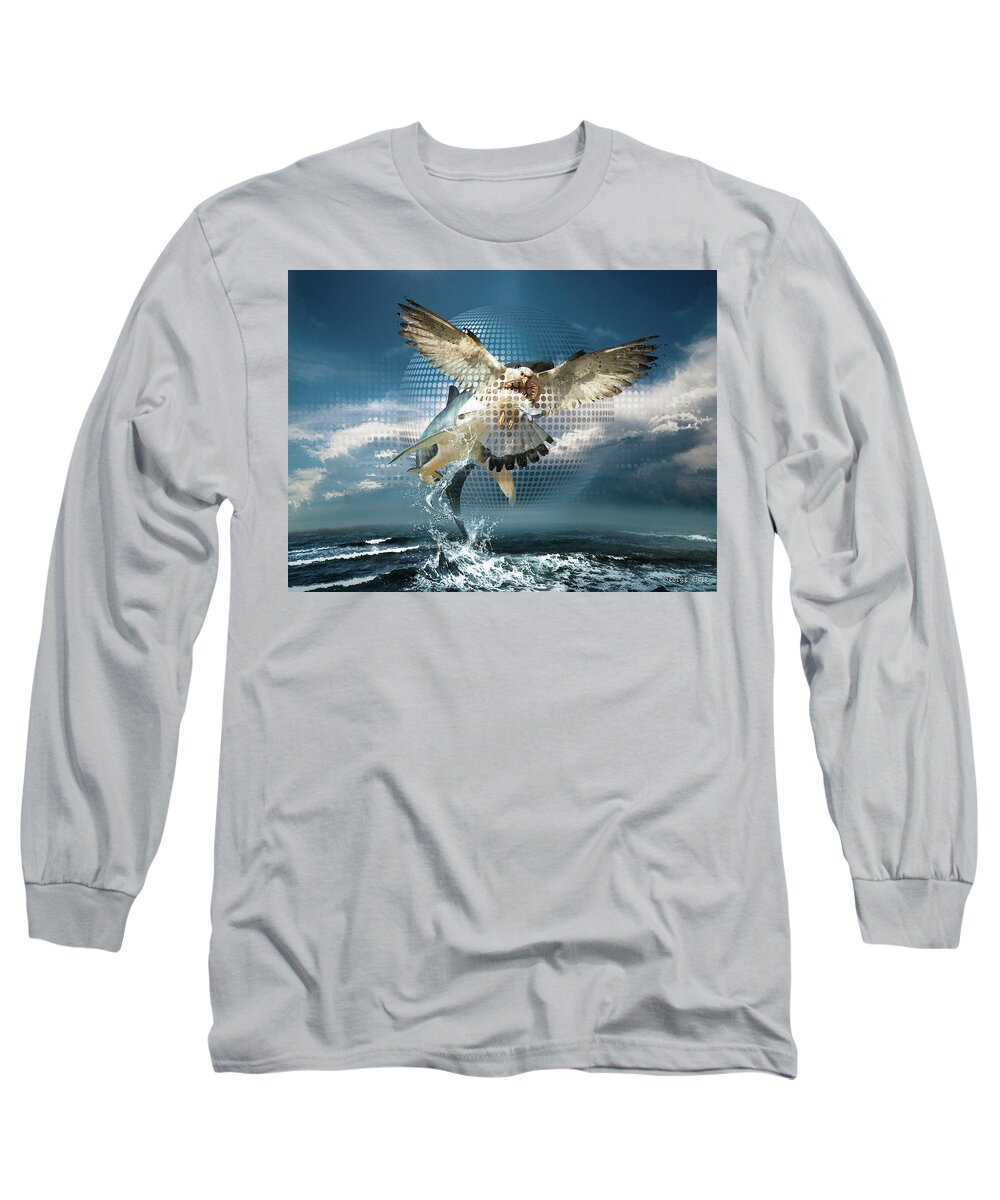 Digital Art Long Sleeve T-Shirt featuring the digital art Subliminal Message or Optical Illusion of Conscious Perception by George Grie