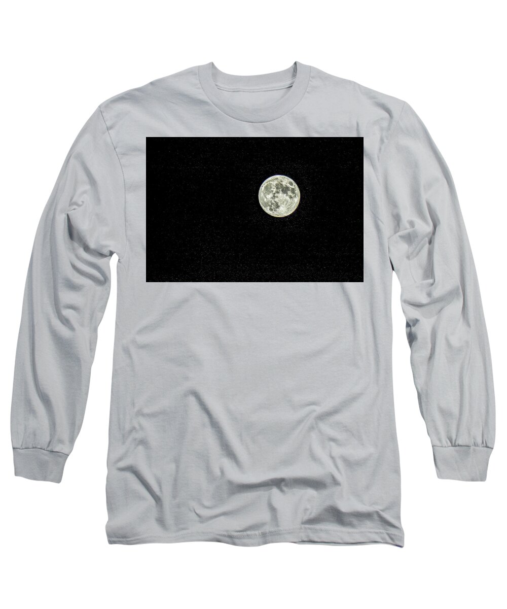 Moon Long Sleeve T-Shirt featuring the photograph Summer Moon by Jeremy Guerin