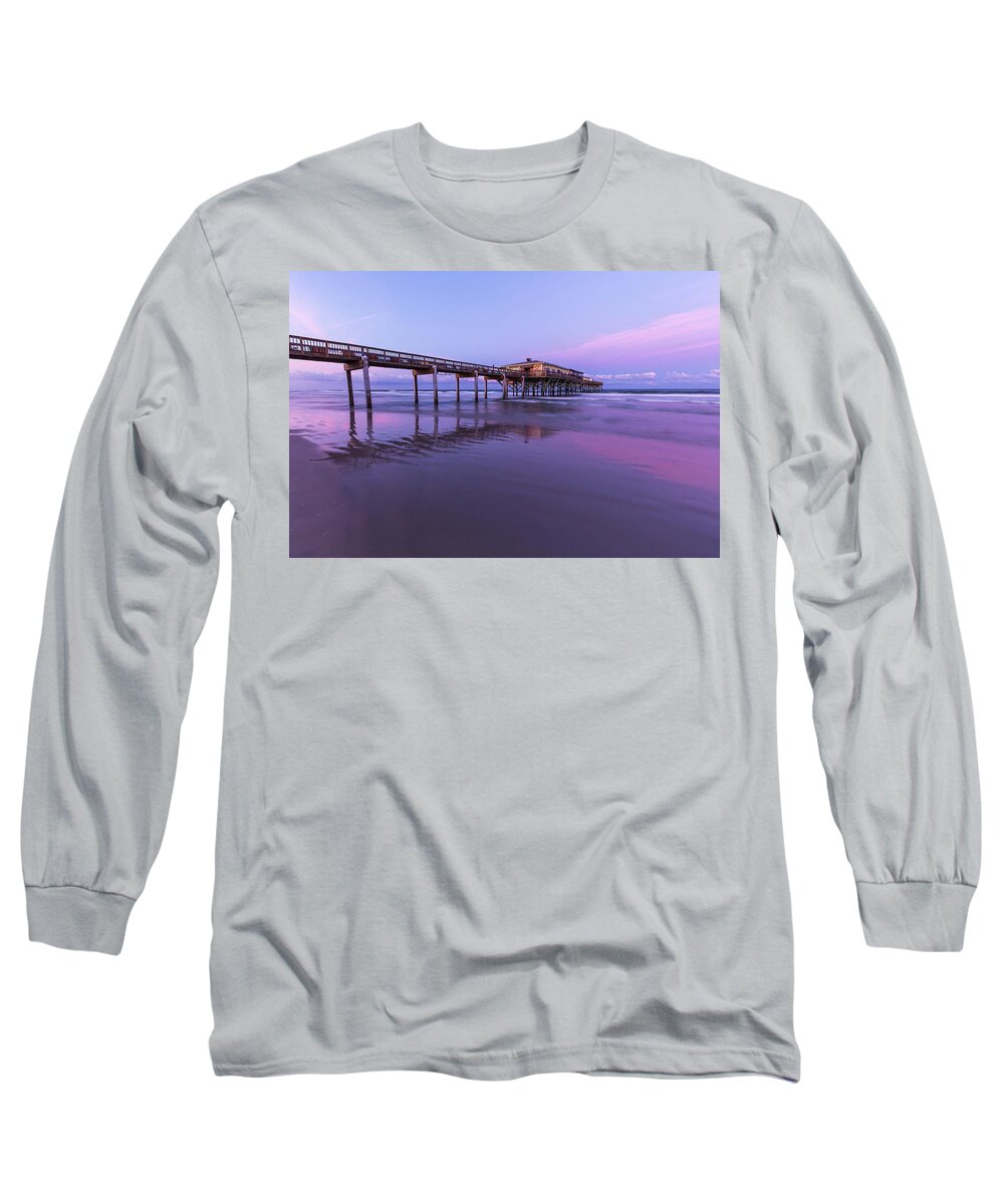 Florida Long Sleeve T-Shirt featuring the photograph Sunglow Pier at Sunset by Stefan Mazzola
