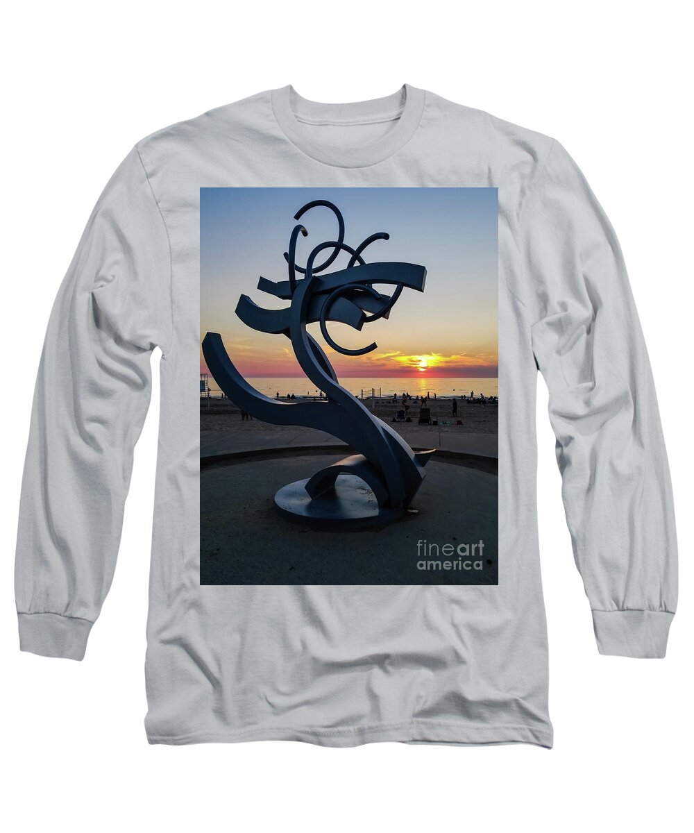 Sunset Long Sleeve T-Shirt featuring the photograph Sunset Sculpture by Elizabeth M
