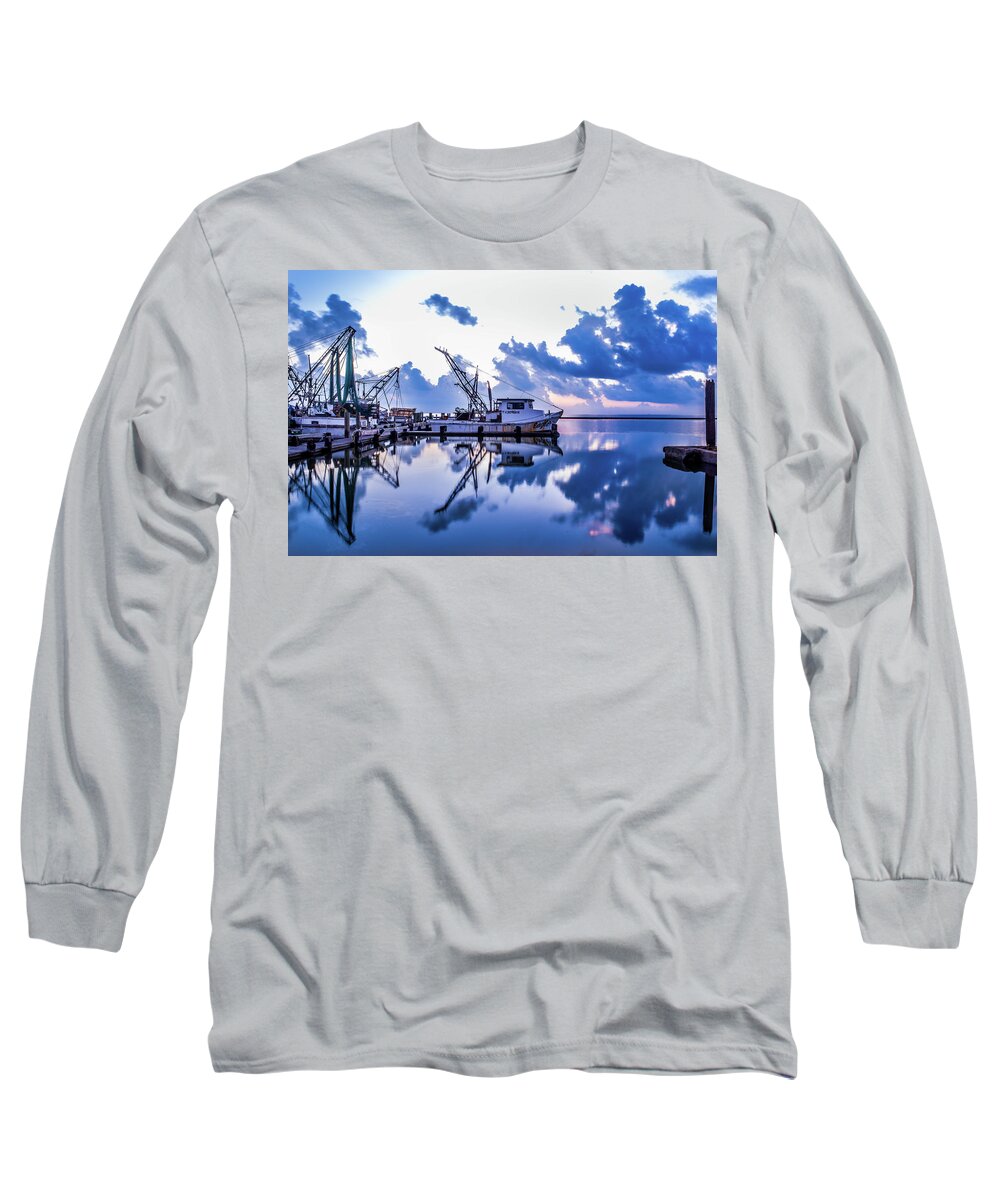 Boats Long Sleeve T-Shirt featuring the photograph The Blues by Christopher Rice