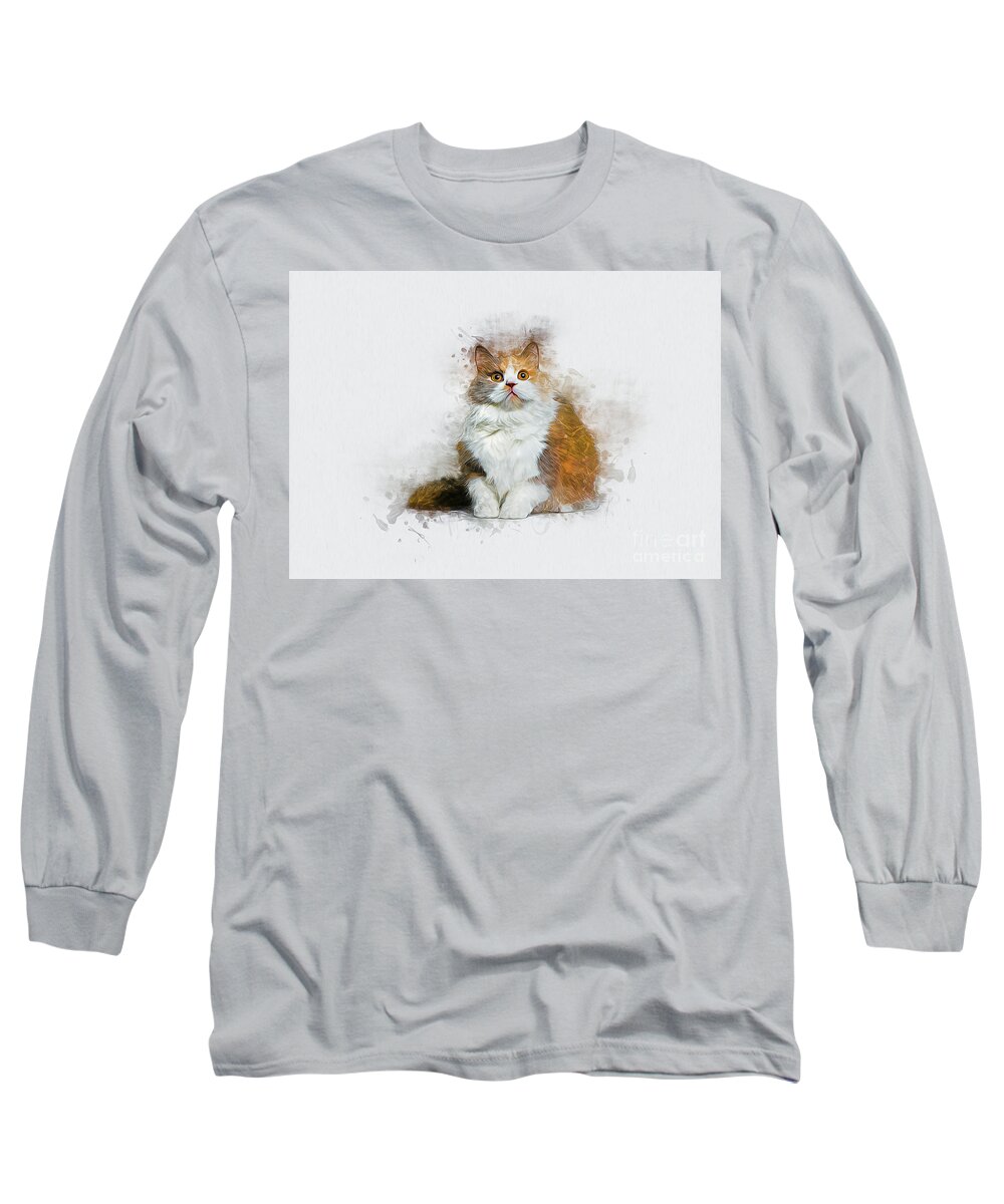Cat Long Sleeve T-Shirt featuring the painting The Hypnotist by Ian Mitchell